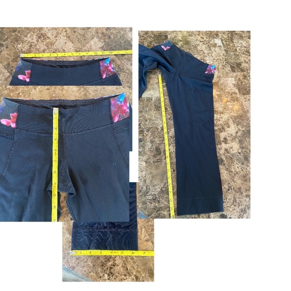 Lululemon Black/Floral Cropped Leggings SZ 4 XS Activewear Yoga Low Rise Y2K - Picture 13 of 15